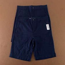 Old Navy Boys Size 14 Ink Blue Built-In Flex Straight Uniform Shorts 2-Pack NWT