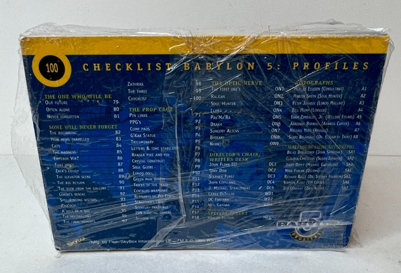 Babylon 5 Profiles Complete Trading Card Set of 100 - 1999 Skybox / Fleer - Picture 3 of 3