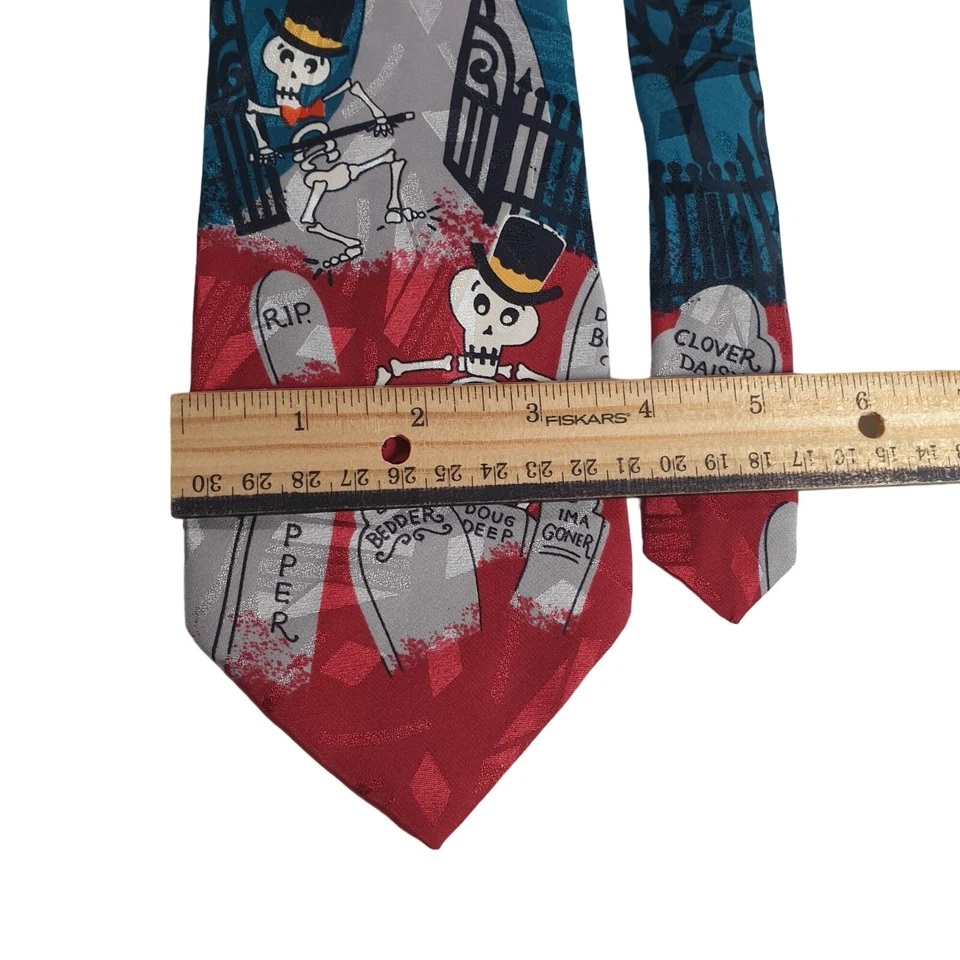 Celebrations By Hallmark Mens Necktie Tie Skeleton Halloween Work Office Gift - Image 4 of 4
