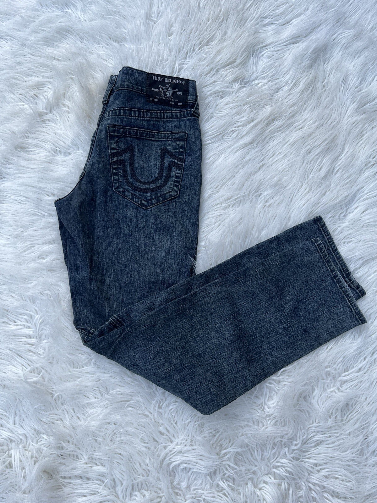 True Religion Geno Moto Relaxed Slim Jeans Denim Blue Size 32 thumbnail 4