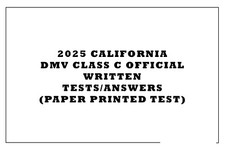 2025 CALIFORNIA DMV CLASS C OFFICIAL WRITTEN ...