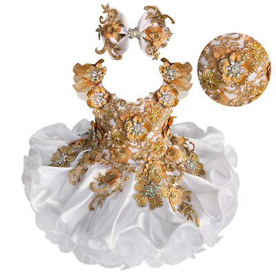 Jenniferwu Girls' Tulle Flower Princess Wedding Dress for Toddler and Baby Girl