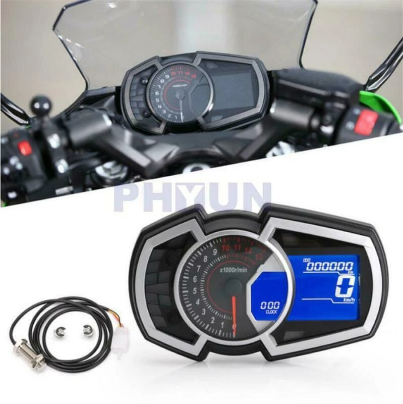Digital Speedometer Tachometer Odometer For 4 Stroke 1/2/4 Cylinders Motorcycle - Image 2 of 4