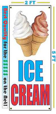 ICE CREAM w CONE VERTICAL Banner Sign NEW LARGER Size Best Quality for the  