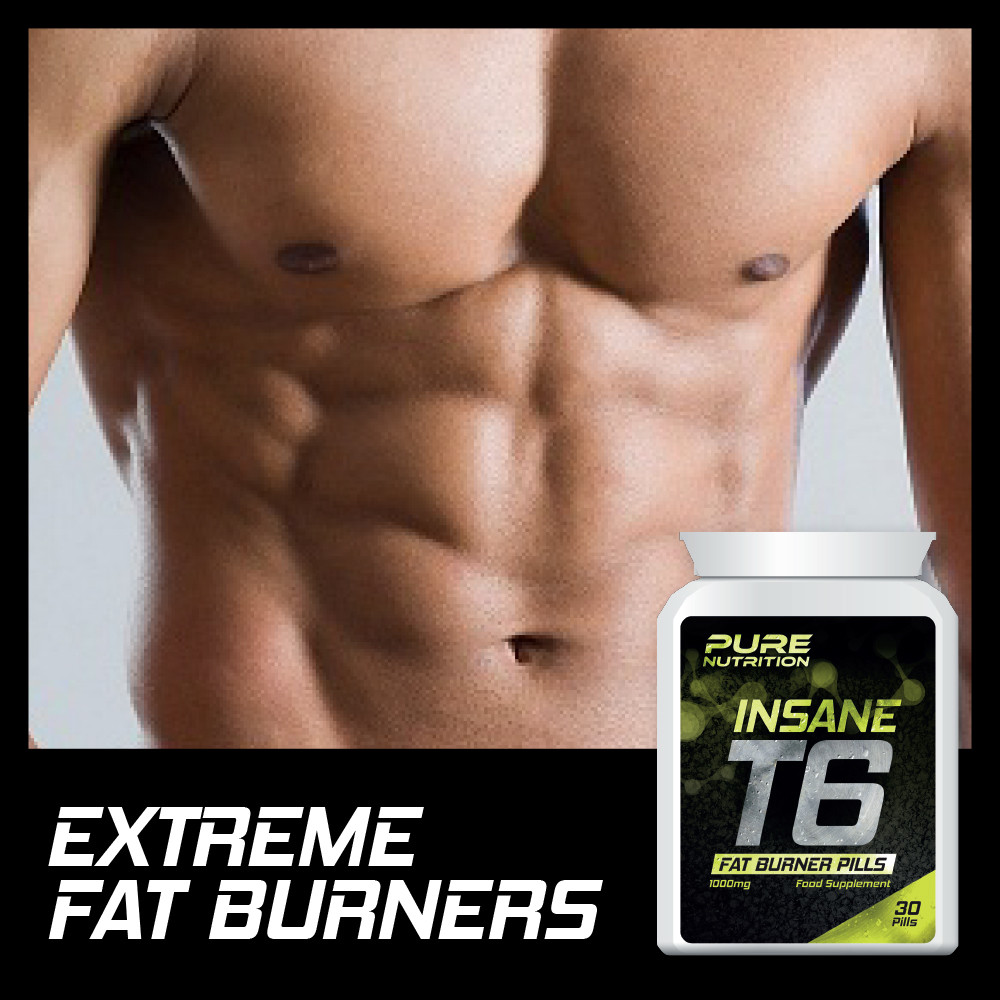 PURE NUTRITION T6 INSANE FAT BURNER PILLS FAT BURNING RIPPLING