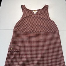 Talbots Petites A-Line Sleeveless Midi Dress Size 2, Red Plaid preppy country