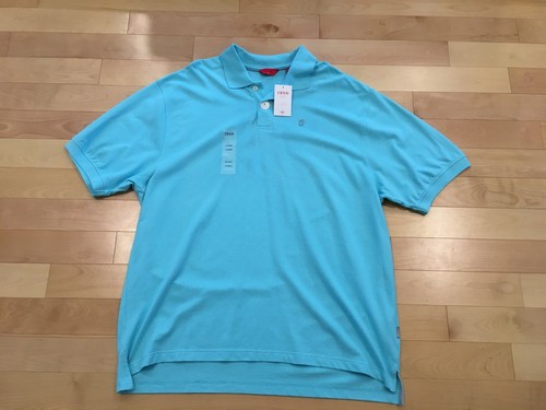 Neu mit Etikett Izod Luxus Sport Signature solides kurzärmliges Poloshirt - aquablau, XXL - Bild 2 von 10