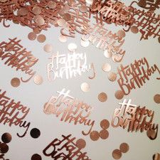 Happy Birthday Foil Confetti Rose Gold Birthday Confetti Sequins, Table Sprinkle
