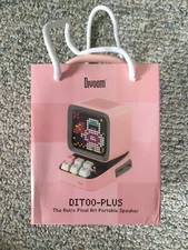 Divoom Ditoo-Plus Retro Led  Art Bluetooth Portable Speaker Alarm Clock PINK
