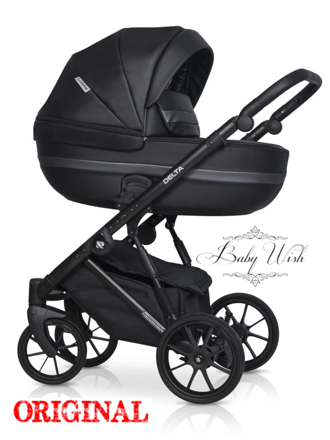 RIKO BASIC DELTA ECCO BABY STROLLER PRAM 2in1 CARRYCOT + PUSHCHAIR