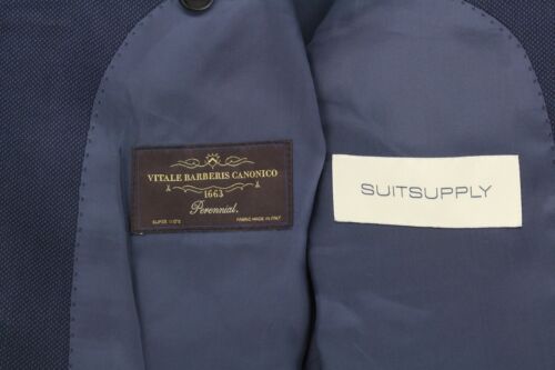 Suitsupply La Spalla Hombre Traje UK36R un Solo Pecho Azul Lana Pura 2 Pieza - Imagen 10 de 19