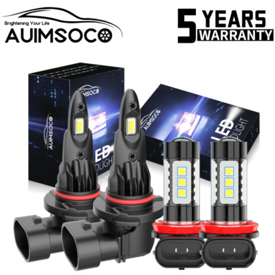 For Chrysler 200 2013-2015 - 4X LED Headlight High Low Beam + Fog Light Bulb