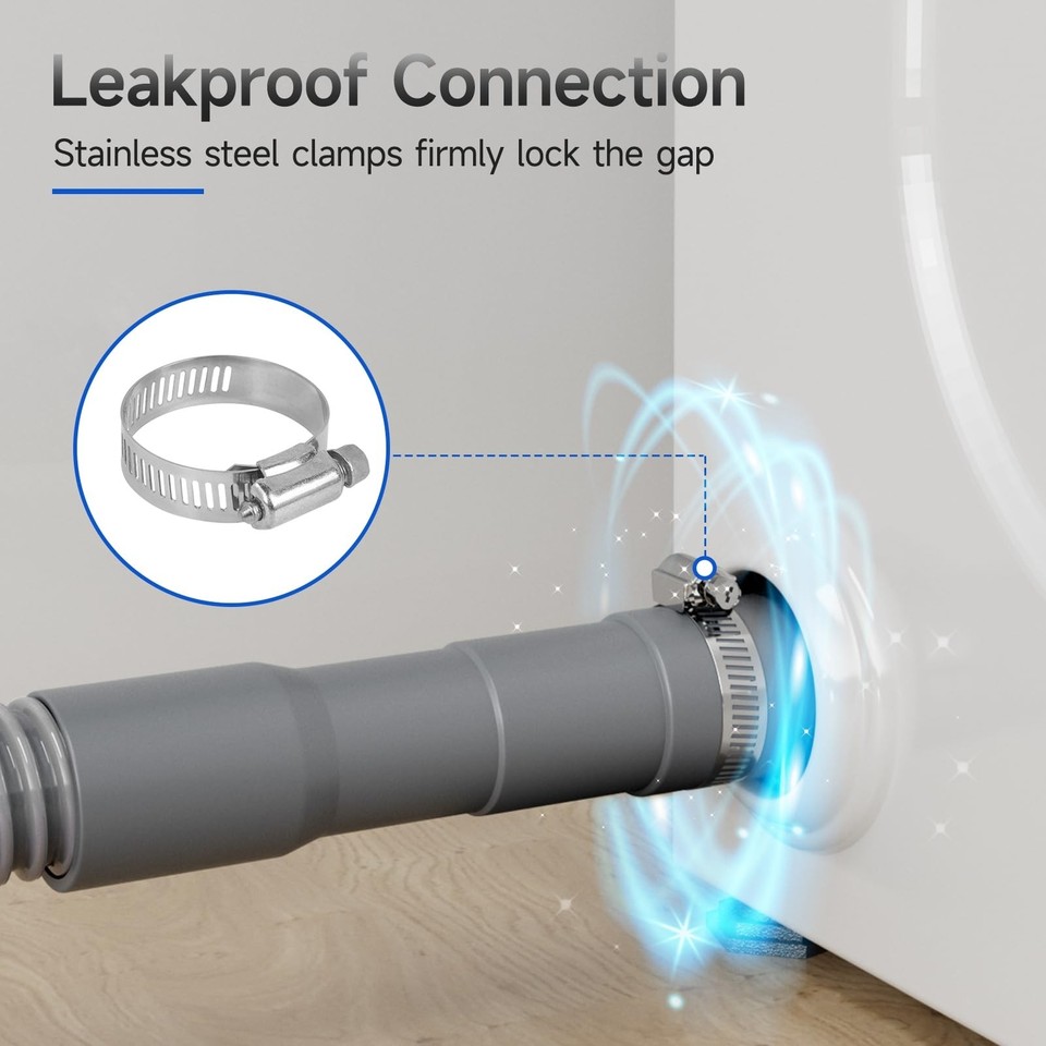 6 Ft Washing Machine Drain Hose, Universal Corrugated Discharge Hose