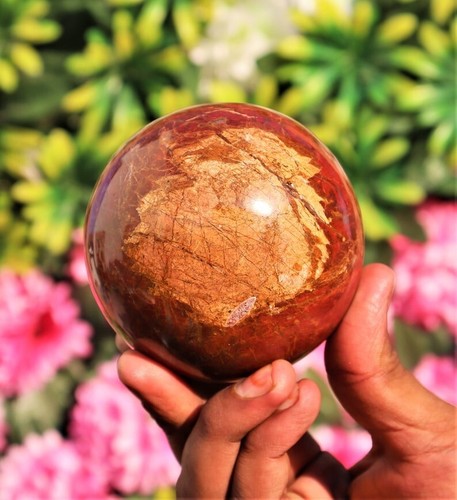Chakra Stone Large 85MM Natural Brecciated Jasper Reiki Healing Sphere Ball - Picture 2 of 10