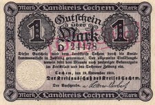 1 marka i 5 marek - Cochem - powiat - 19.11.1918 - "Nieprawidłowy"