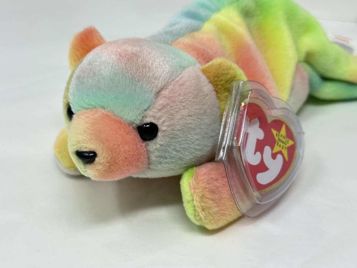 Ty Beanie Baby Sammy The Rainbow Colored Bear Plush June 23, 1998