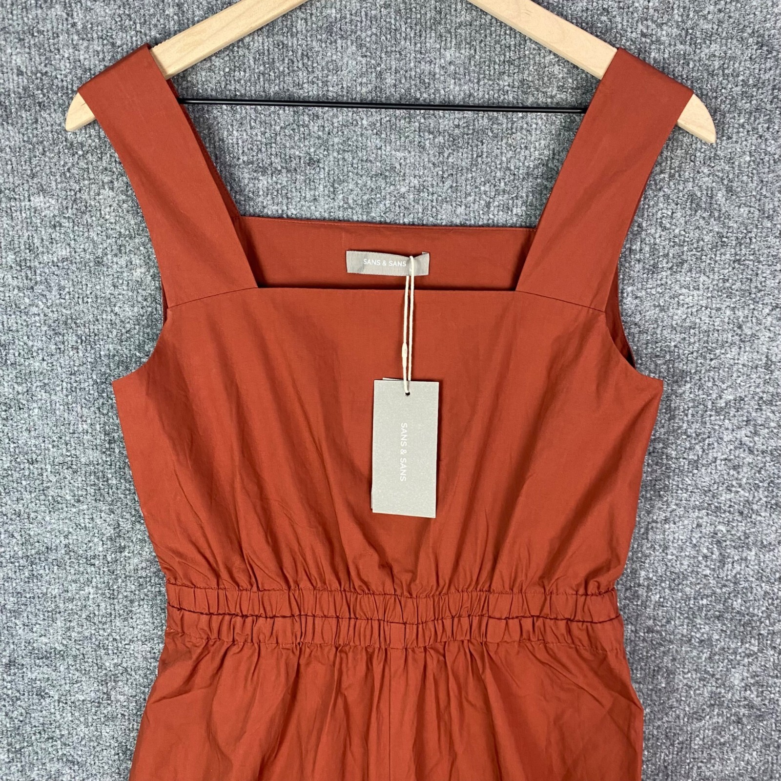 NEW Sans & Sans Back Parting Off Square Neck Sleeveless Wide Leg Jumpsuit