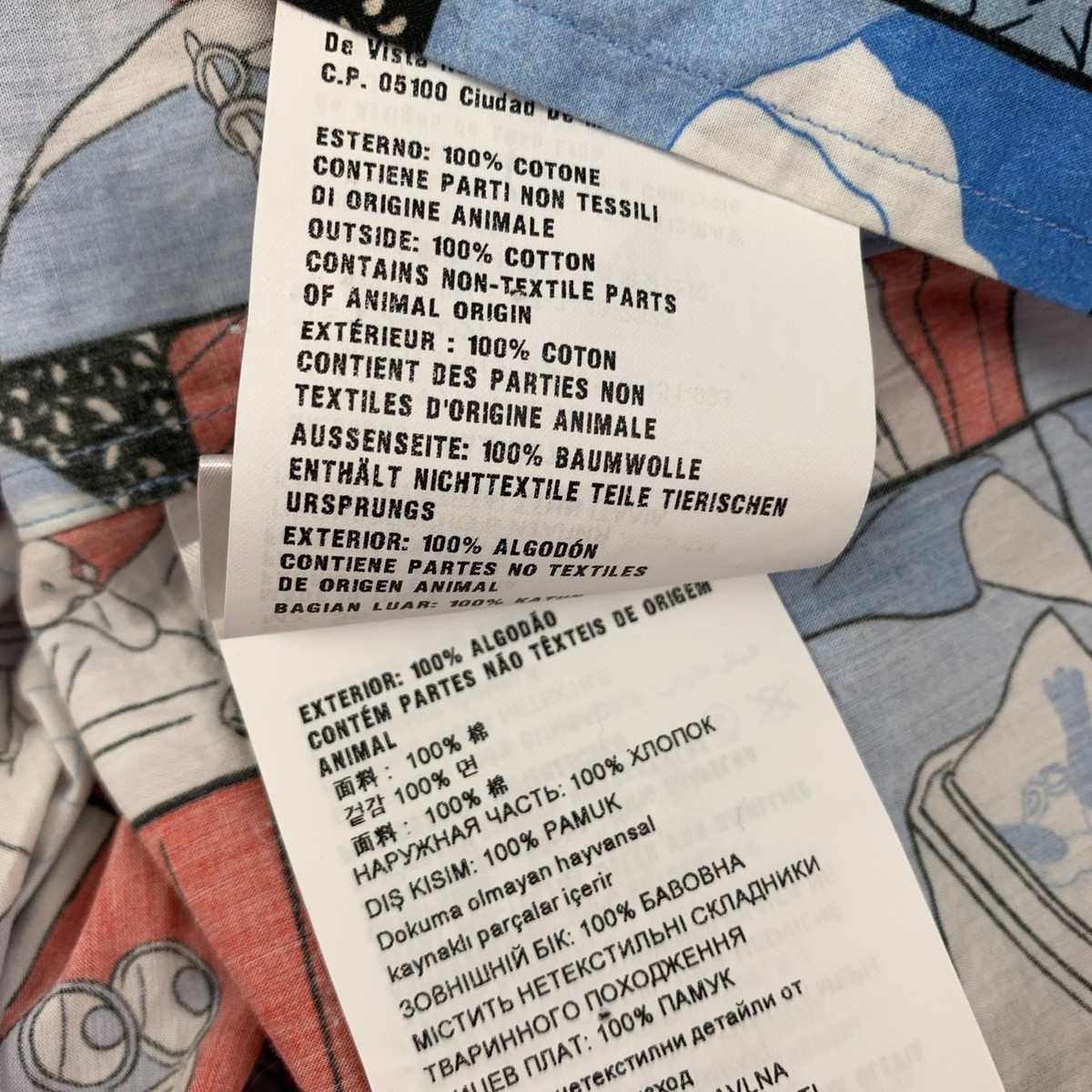PRADA SS 18 Comic Collection Size S Red Blue Graphic Cotton