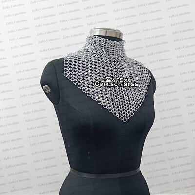 Chainmail Metal Top Aluminum Ring Collar Halter Crop Top for Women's and Girl's