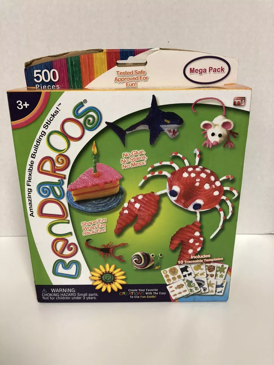 As Seen On TV Bendaroos 500 Pieces Flexible Building Sticks Mega Pack 10  Traceab