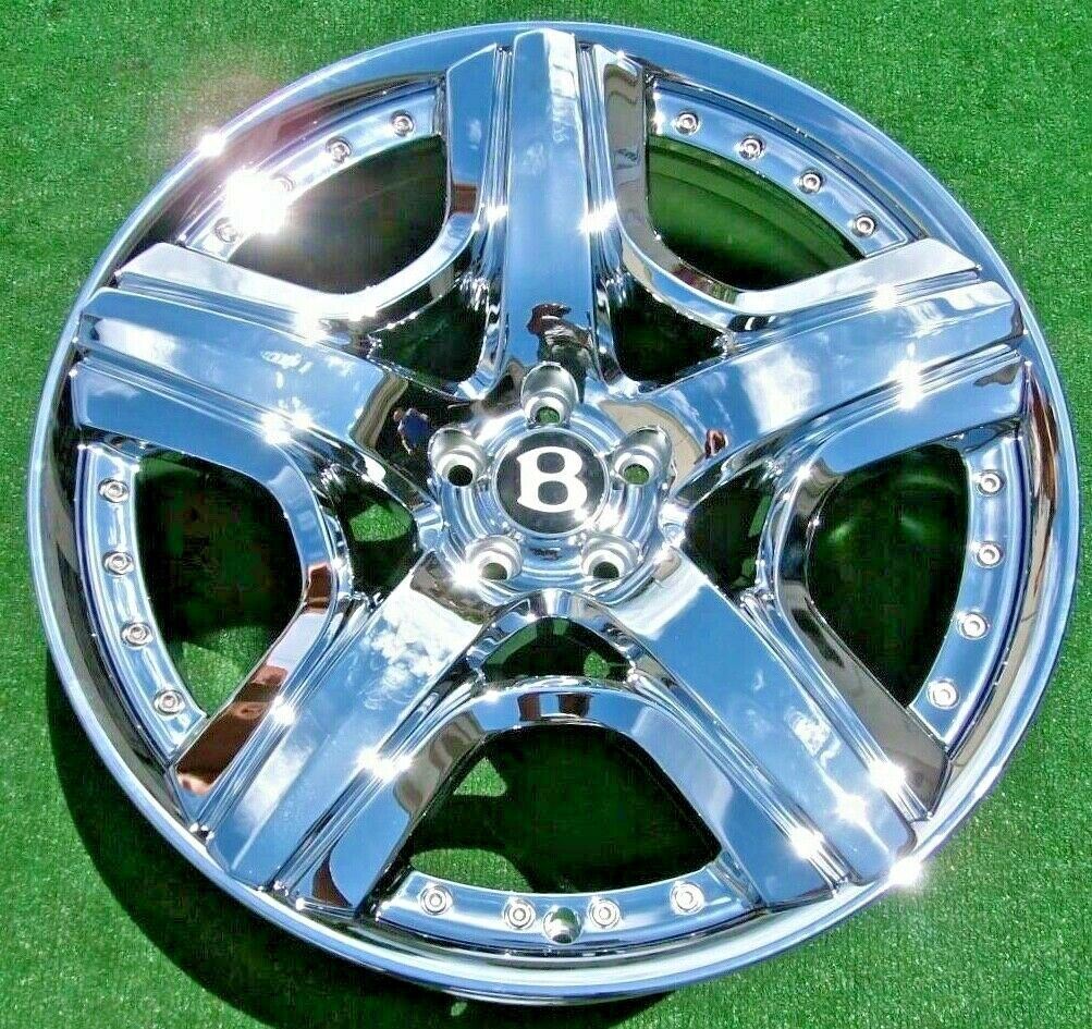 4 Chrome Factory Bentley Wheels OEM Mulliner 21 inch Flying Spur Continental GT