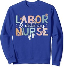 Labor And Delivery Nurse Leopard Rainbow Nursing Unisex Crewneck Sweatshirt