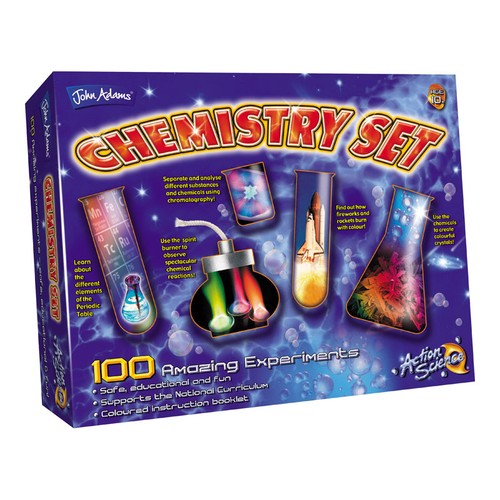 NEW CHEMISTRY KIT SET WITH 100 EXPERIMENTS - ACTION SCIENCE BY JOHN  ADAMS - Imagen 1 de 3