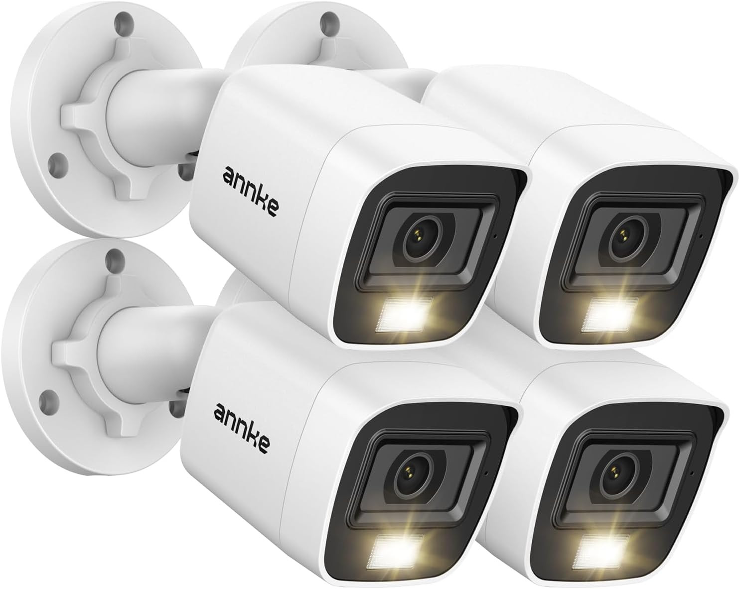 4 Packed 2.0MP 1080P 1920TVL Wired Security Camera Kits, HD TVI Add-On Outdoor C