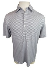 Criquet Men's Black Striped Pocket Polo Shirt Size - MEDIUM