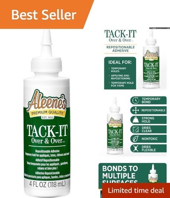 Aleene's Tack-It Over & Over Liquid Glue, 4 fl oz - Easy & Versatile Adhesive