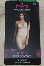 Maidenform High Waist Firm Control Thigh Slimmer Women's Size Large Beige NWT