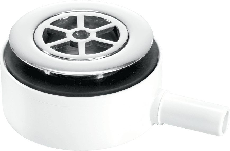 McAlpine UPSW-2 Pumped Shower Waste Outlet: 70mm Chrome Plated Brass Flange