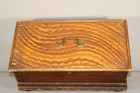 RARE 18TH C PA MINIATURE BLANKET CHEST WITH BALL FEET IN ORIGINAL GRAIN PAINT — photo 4