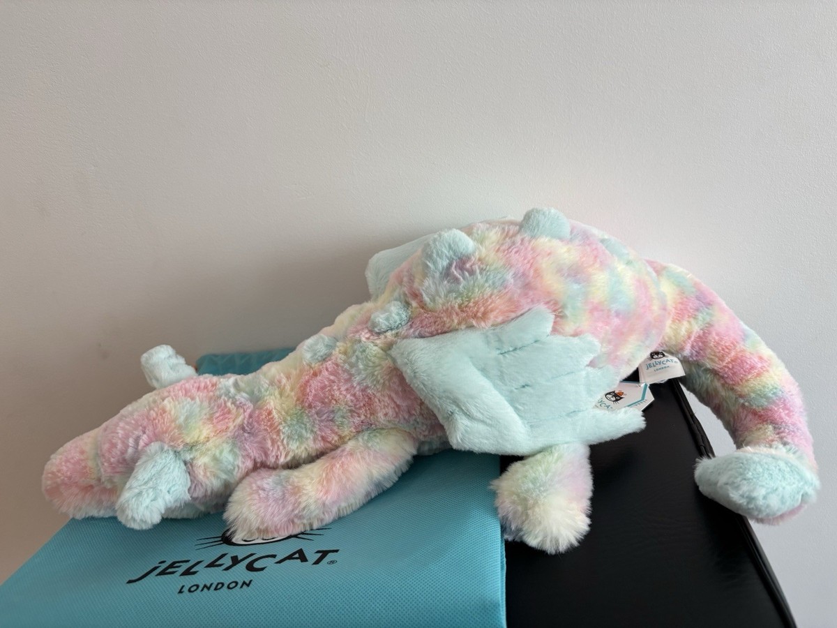 Authentic JELLYCAT Lazulia Dragon Rainbow Tie Dye Large | eBay