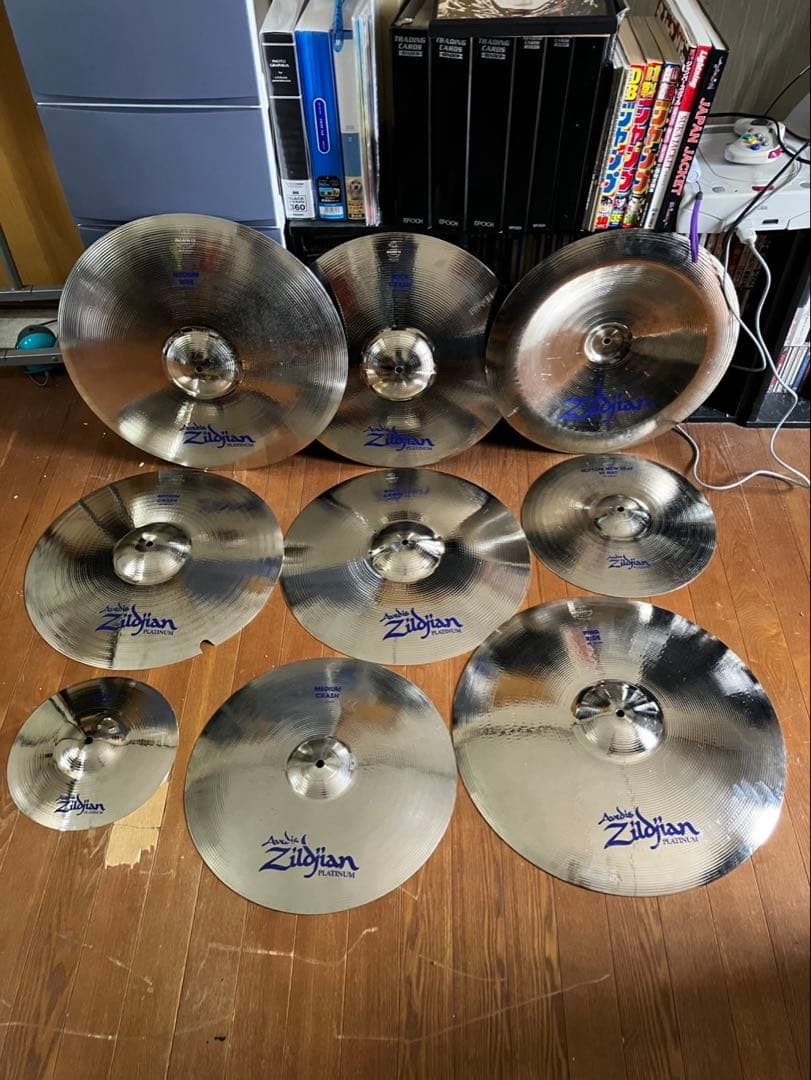 Zildjian Platinum Cymbal 9pc Set Blue Logo Vintage Rare With