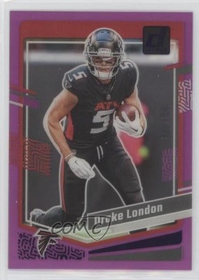 2023 Panini Clearly Donruss Purple 189/199 Drake London #3 1cg5