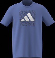 Adidas M Monogram Tee T-Shirt Men's Large Blue Fusion KF1499 New