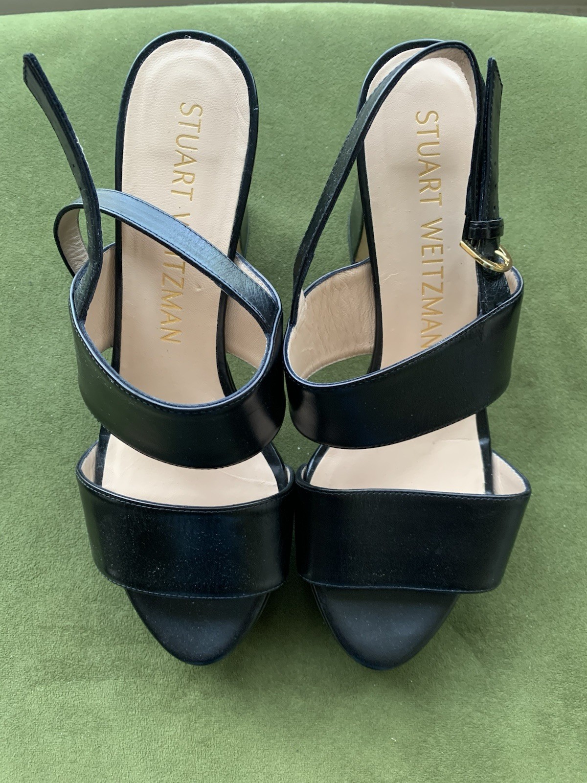 Stuart Weitzman Ono leather platform sandals in b… - image 1