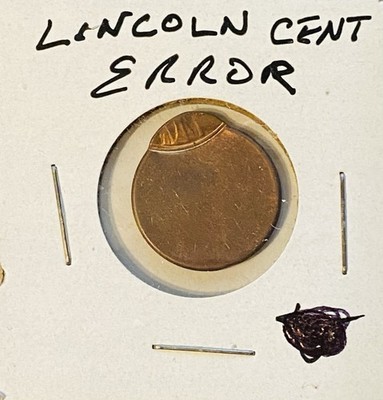 95% Off Center Lincoln Cent Error Strike  TES OF AM  Visible 11 O clock Position