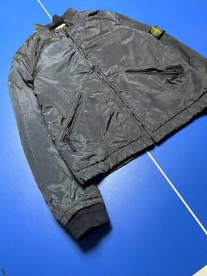 Stone Island 2007 Navy Nylon Metal Quilted Bomber Jacket Size M