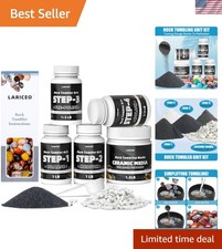 4.5LB Rock Tumbler Grit and Polish Refill Set, 4-Step Professional Polish Roc...