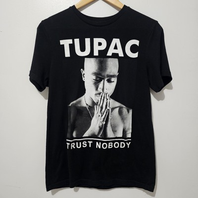 2Pac- T-Shirt Tupac Trust Nobody Hip Hop Graphic - Size S - Black - Cotton Blend