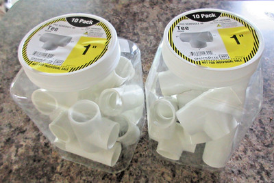 (20-Pk) Charlotte Tee Fitting PVC White Sch40 S x S x S 1'',  2 new bottles