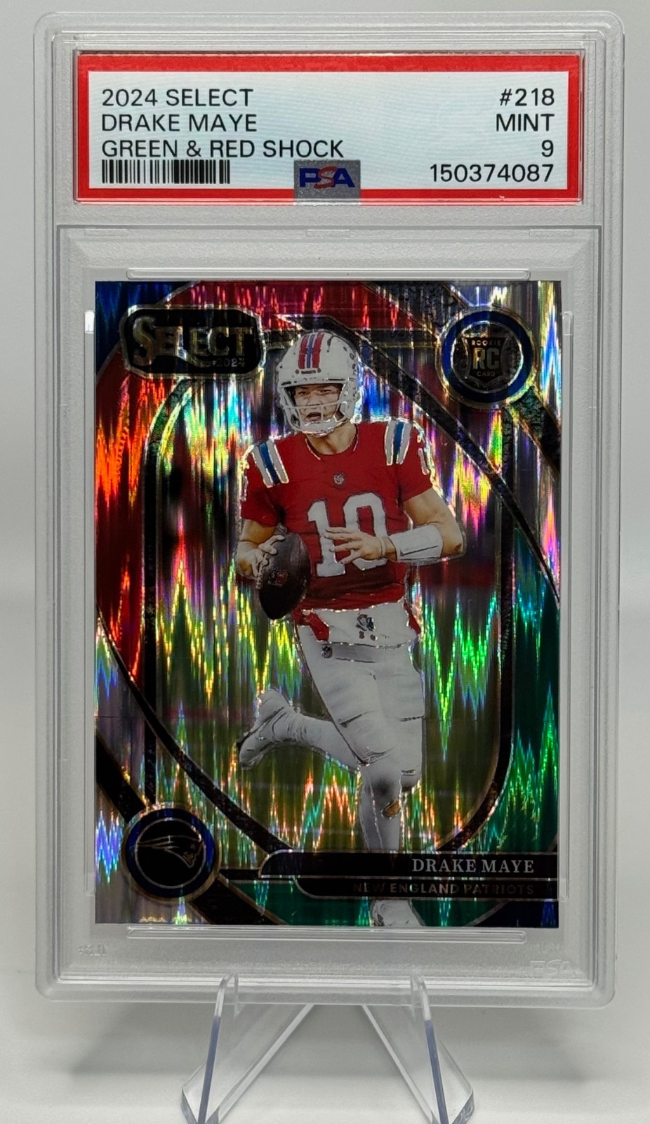 2024 Panini Select DRAKE MAYE #218 Club Level RC Green & Red Shock PSA MINT 9
