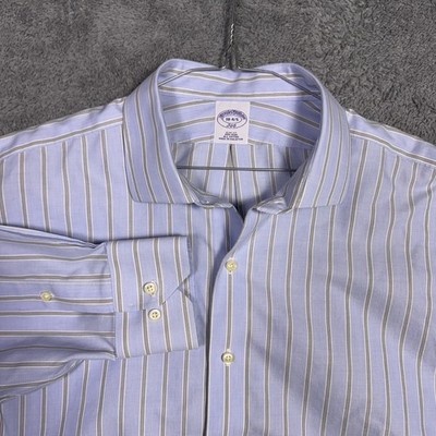 Brooks Brothers Shirt Mens 18 - 4/5 Regent 346 Slim Non Iron Dress Notch Collar