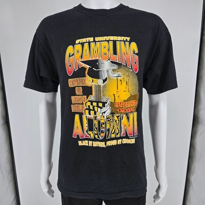 2000s Alstyle Grambling State University Alumni HBCU Black Graphic T-Shirt (M/L)