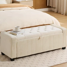 Ottoman Storage Bench for Bedroom End of Bed,Rectangular Entryway and Window