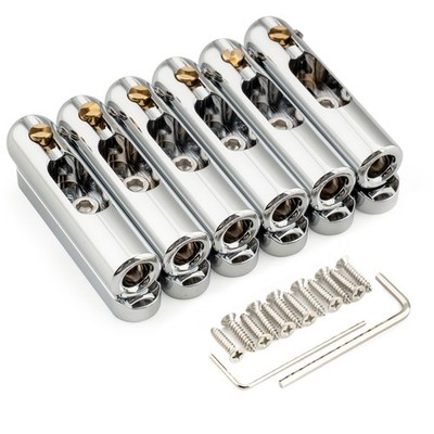Musiclily Ultra Chrome Brass Guitar String Bridge 10mm Saddle Single Base Plate