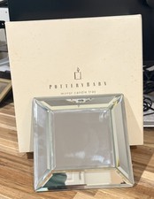 Pottery Barn Beveled Mirror Reflective Candle Vanity Tray Square NEW