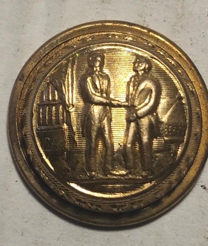 CONFEDERATE KENTUCKY CIVIL WAR OFFICERS COAT BUTTON ~ WATERBURY BUTTON CO EXTRA